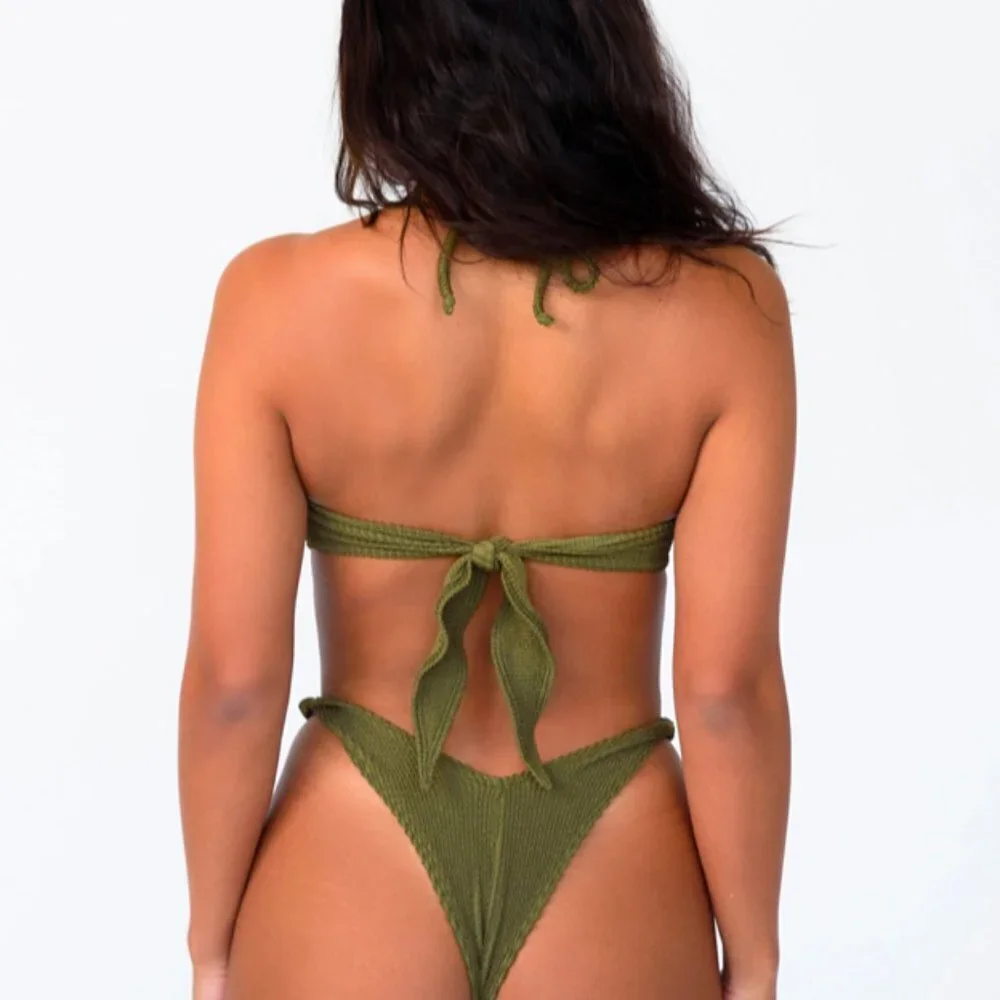 Skatie Swim x Rocky Barnes Lyndi Bikini Top in Palm (NWOT)